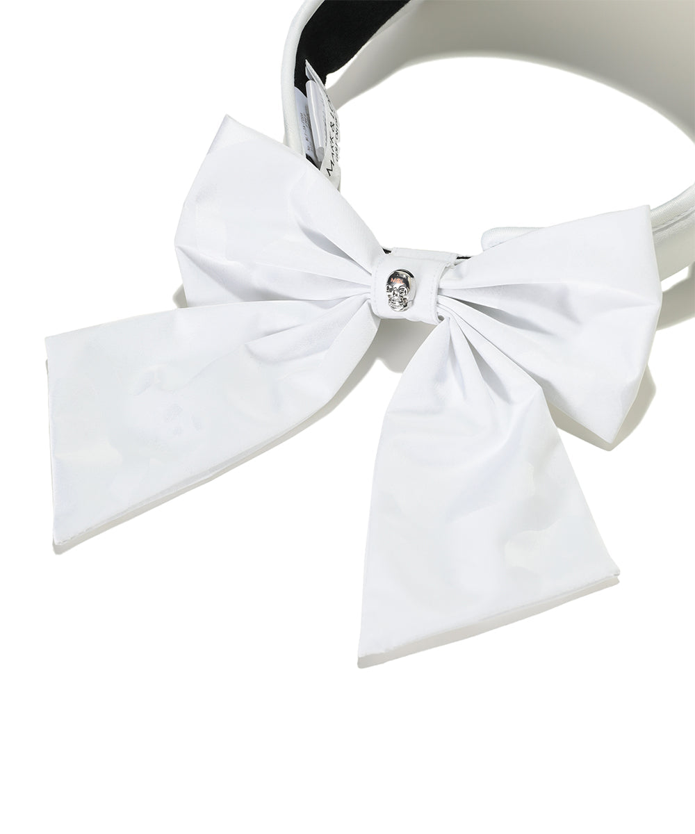 Unisex Gauge Ribboned Visor White