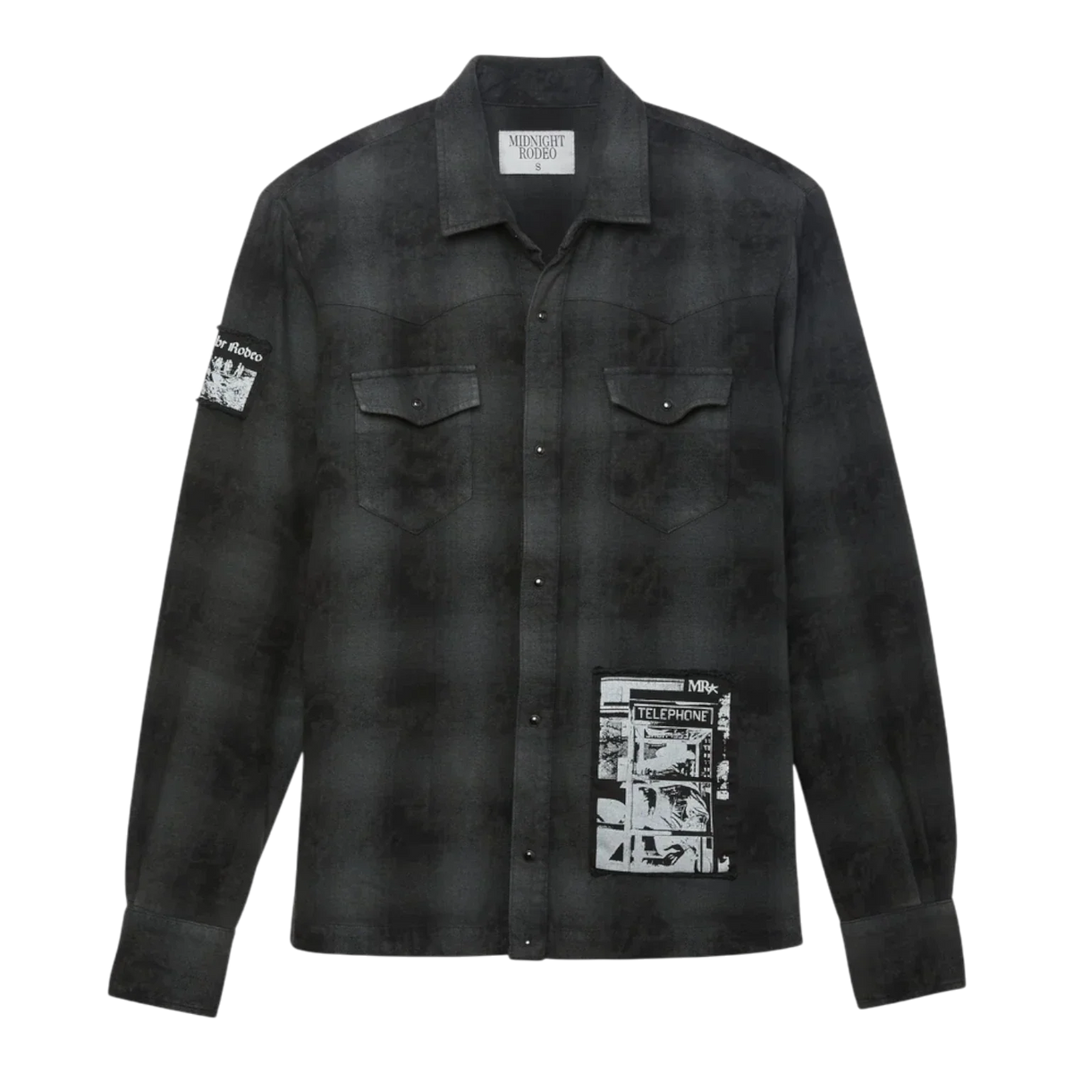 Midnoght Rodeo Distressed Flannel Shirt Men MRT-46