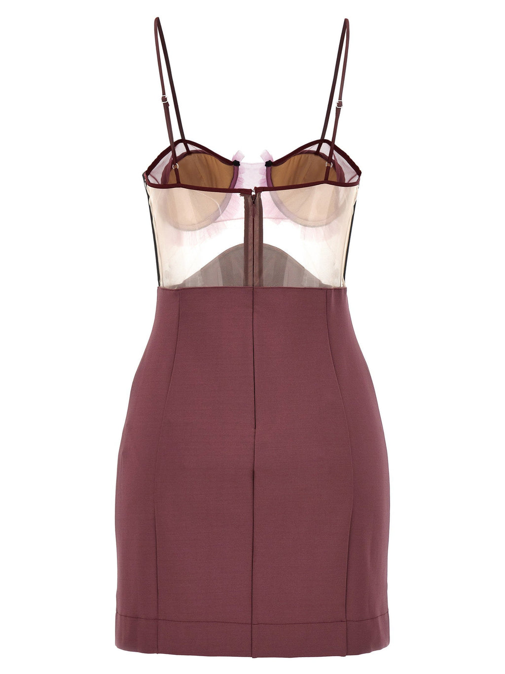 Nensi Dojaka Explosive Flower Bra Dress — Burgundy
