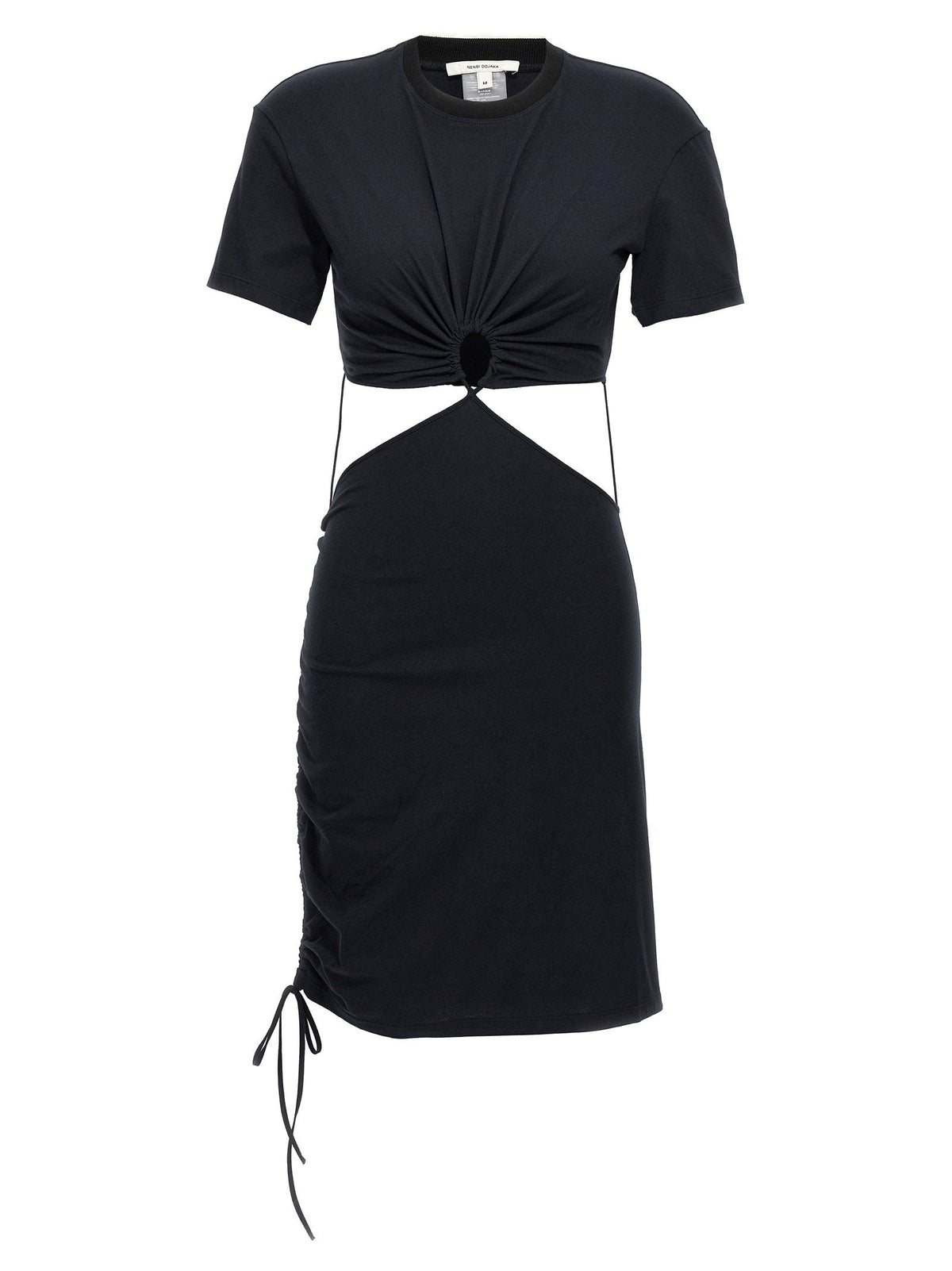 Nensi Dojaka Cut-Out Cotton Dress — Black