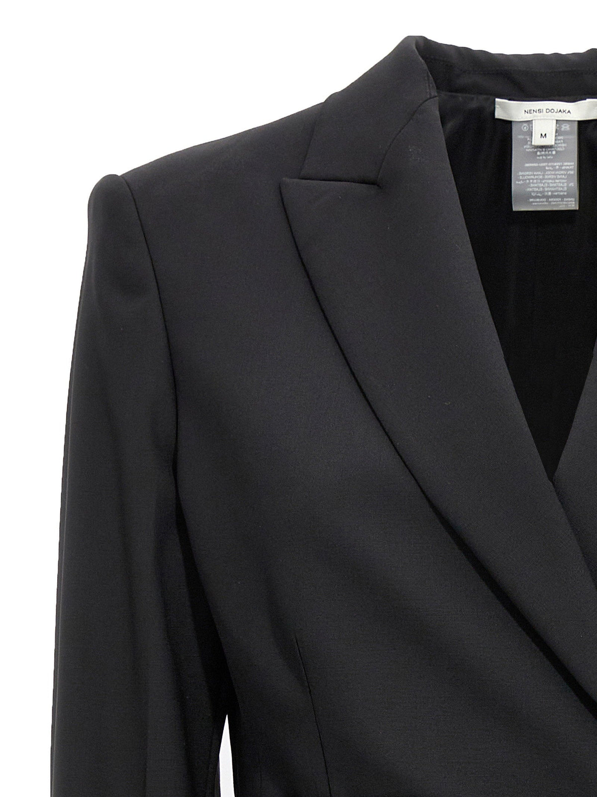 Nensi Dojaka Double-Breasted Wool Blazer — Black