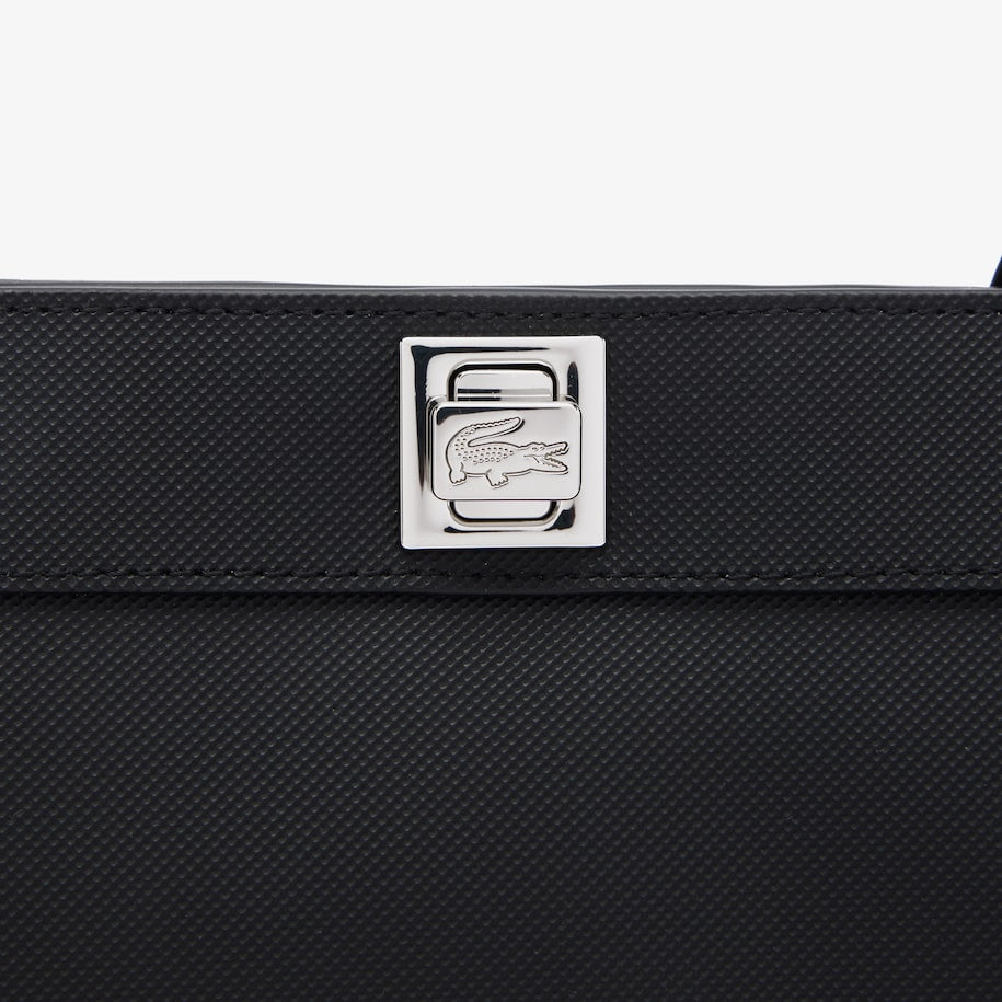 Women's Piqué-Effect Canvas Purse Black