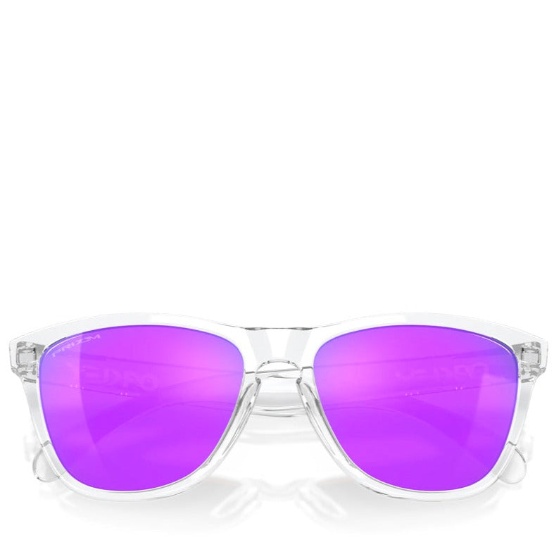 OAKLEY FROGSKINS POLISHED CLEAR W/ PRIZM VIOLET