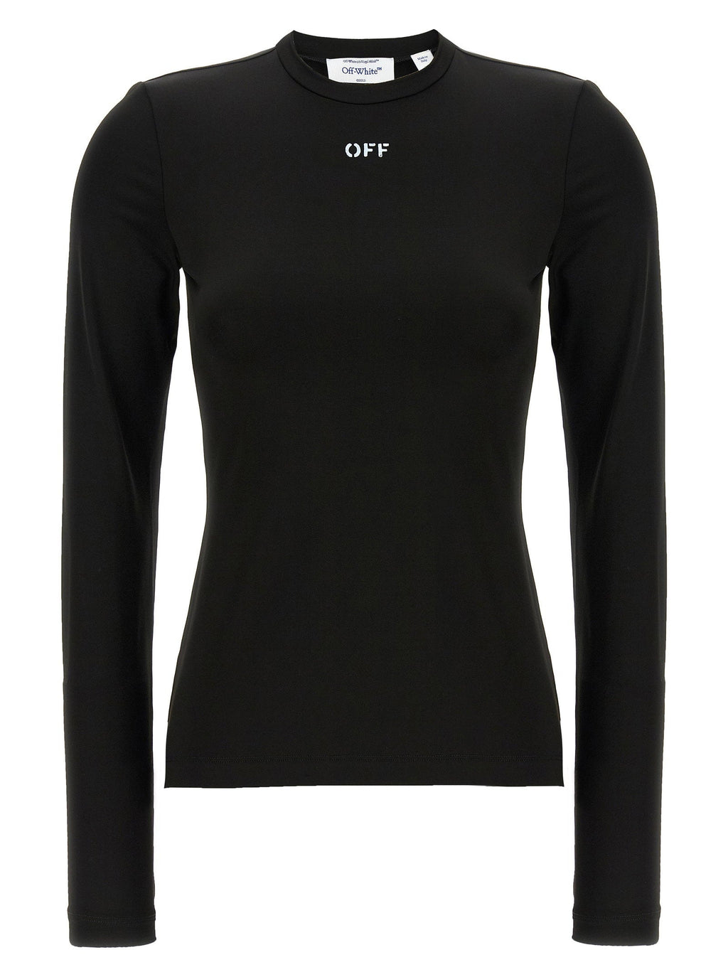 Off White Logo-Print Stretch Sweater — Black