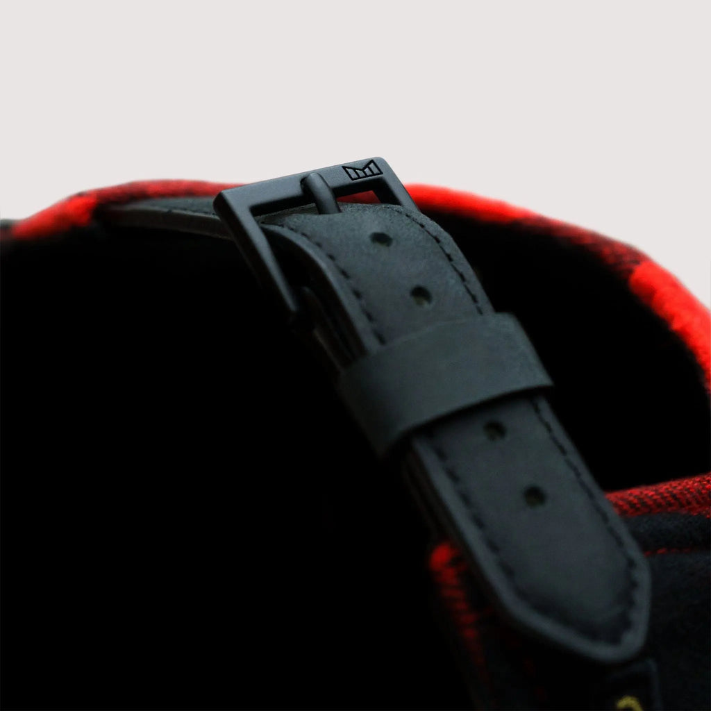 Trenches Icon Lumberjack Flannel Strapback Hat RED/BLACK