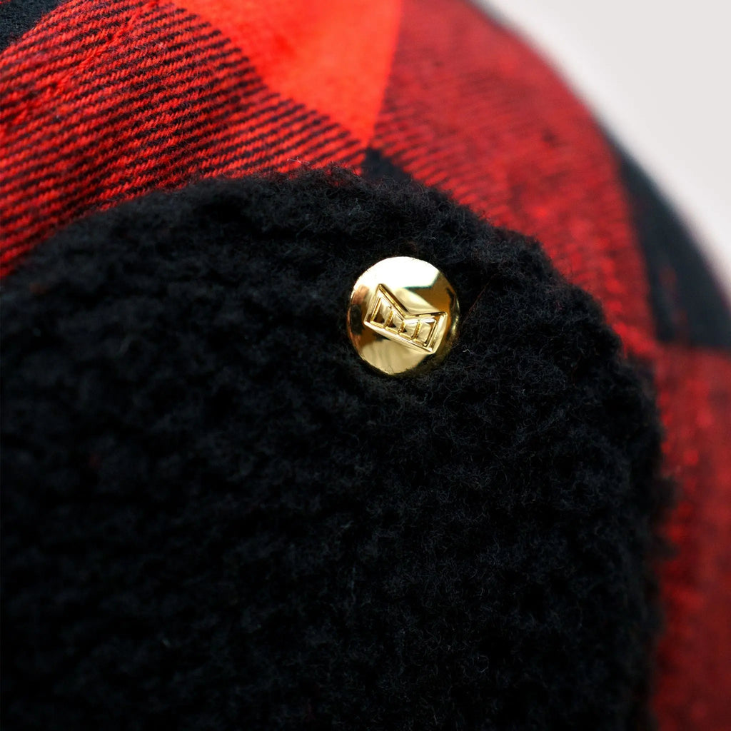 Trenches Icon Lumberjack Flannel Strapback Hat RED/BLACK
