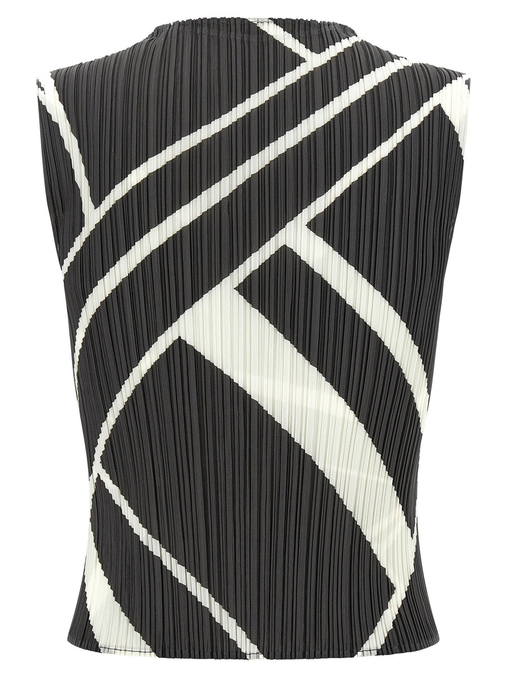 Pleats Please Issey Miyake Fold Line Blouse — Charcoal Grey