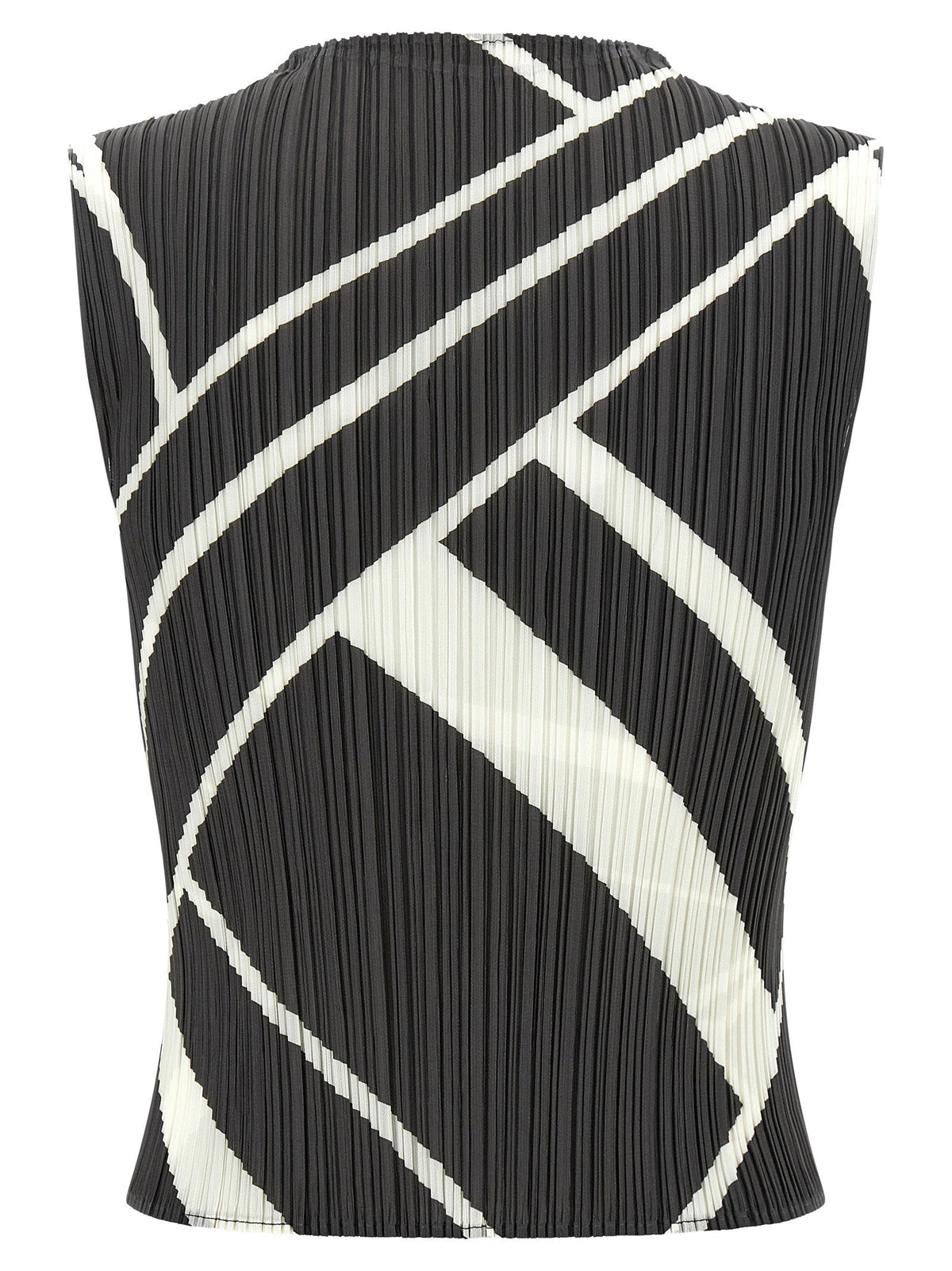 Pleats Please Issey Miyake Fold Line Blouse — Charcoal Grey