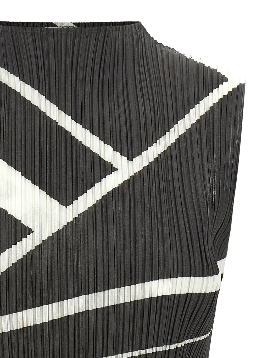 Pleats Please Issey Miyake Fold Line Blouse — Charcoal Grey