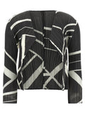Pleats Please Issey Miyake Fold Line Cardigan — Black