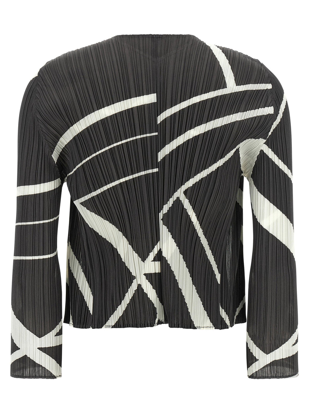 Pleats Please Issey Miyake Fold Line Cardigan — Black