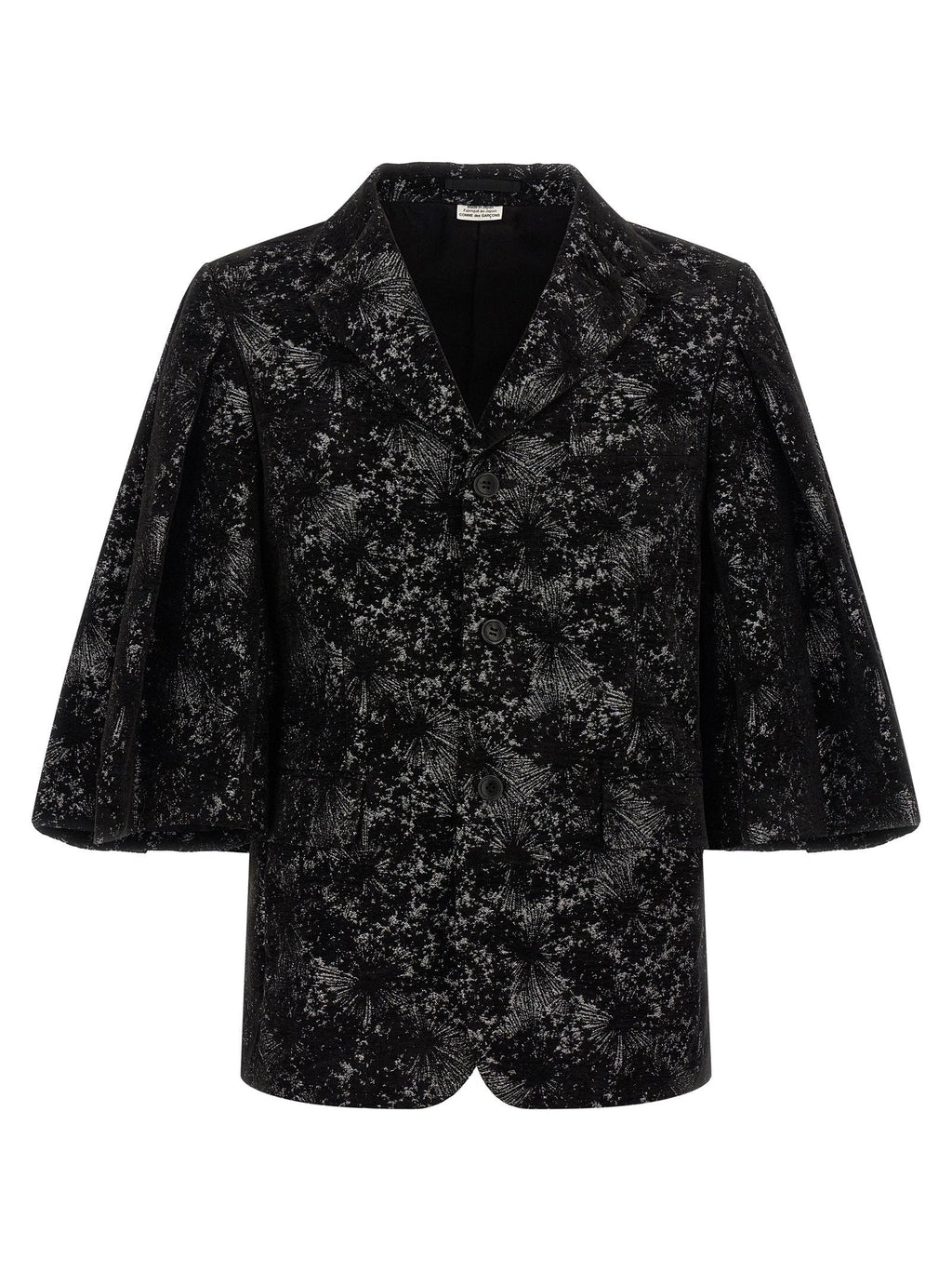 Comme Des Garçons Homme Plus Jacquard Flared-Sleeve Blazer — Black