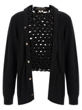 Comme Des Garçons Homme Plus Macramé-Textured Wool Cardigan — Black
