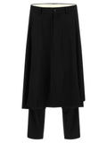 Comme Des Garçons Homme Plus Hybrid Wool Skirt Panel Trousers — Black
