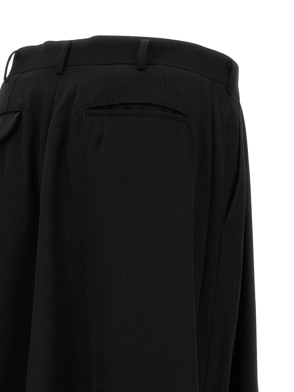 Comme Des Garçons Homme Plus Hybrid Wool Skirt Panel Trousers — Black