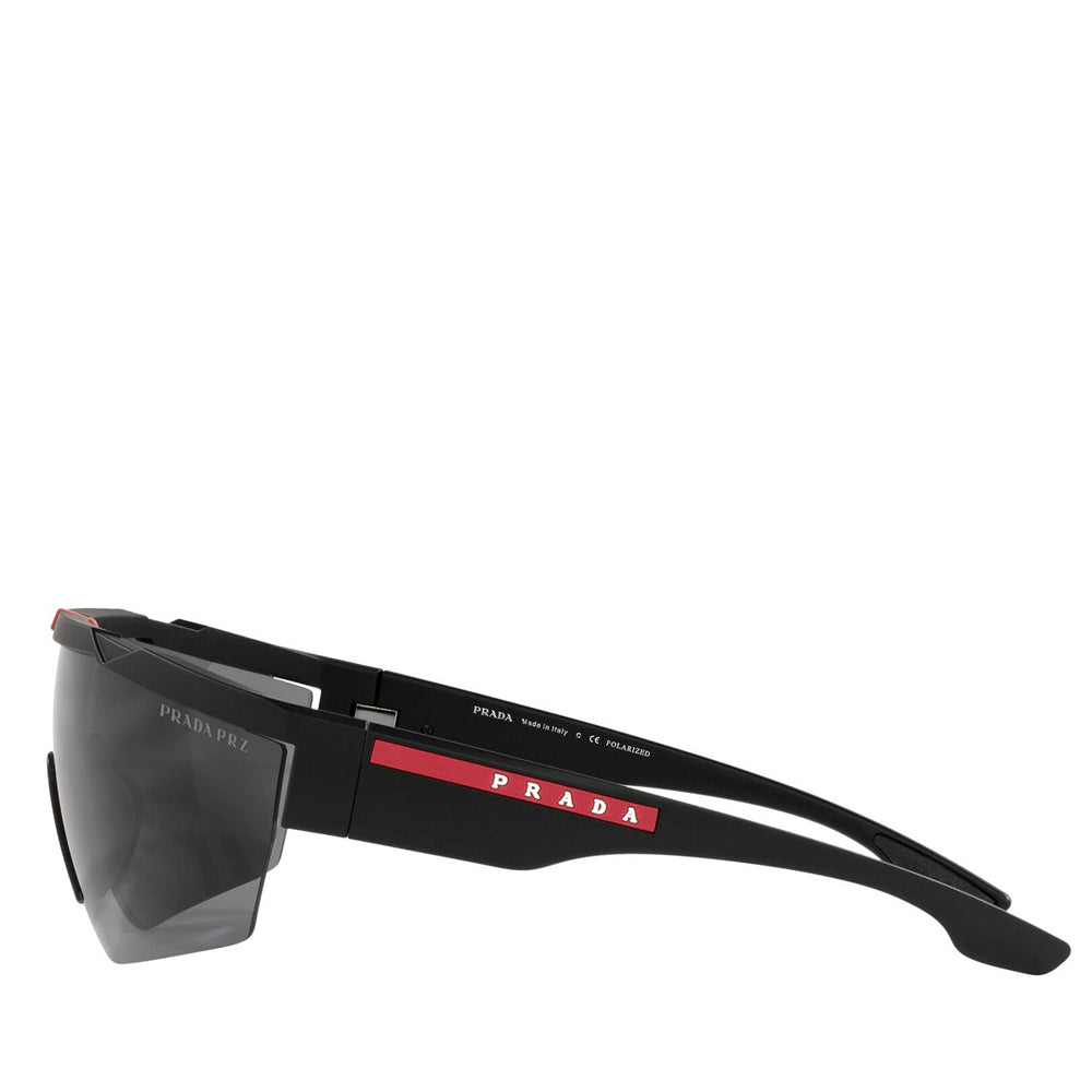 Men's Prada Linea Rossa Injected Man Sunglass Black Rubber 03xs