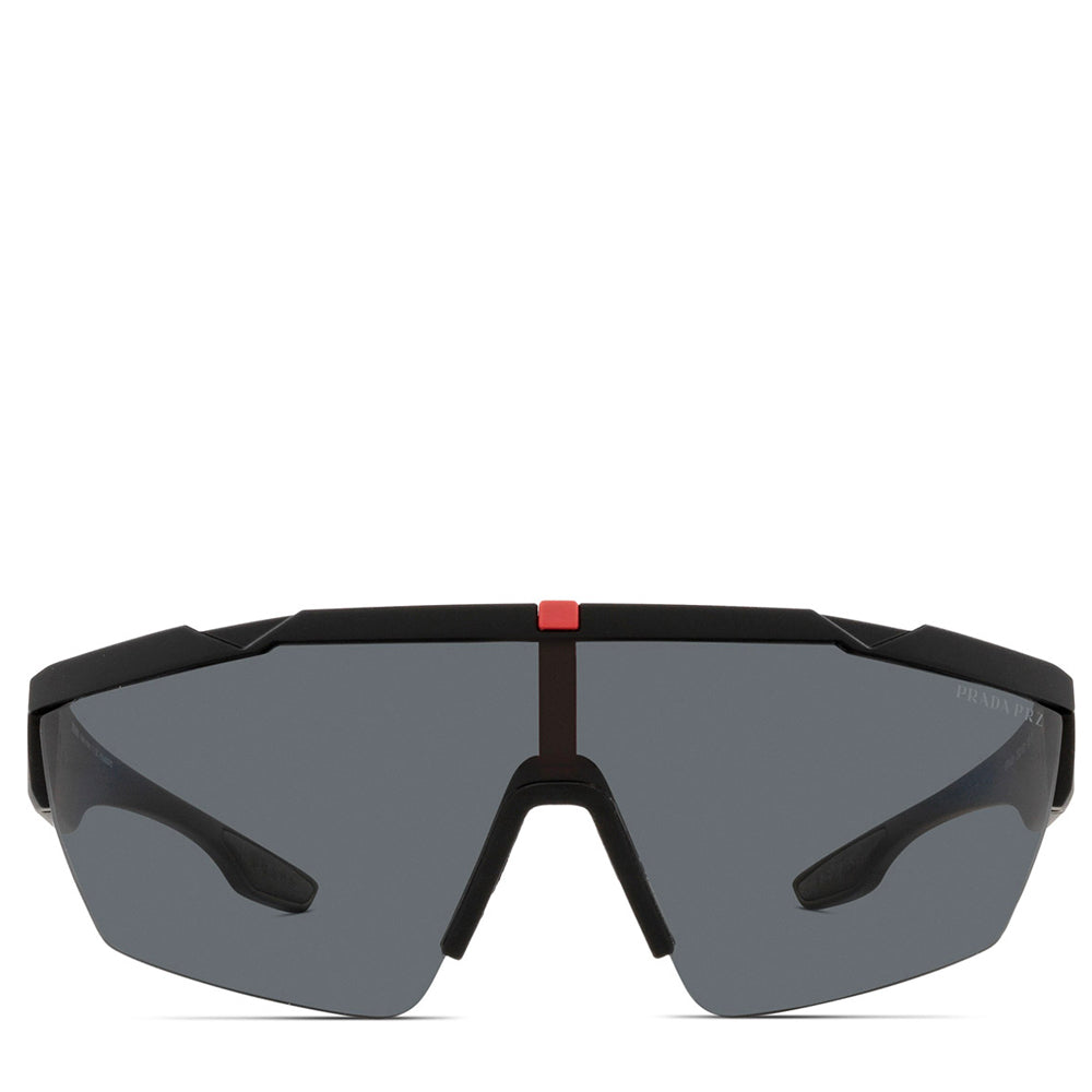Men's Prada Linea Rossa Injected Man Sunglass Black Rubber 03xs