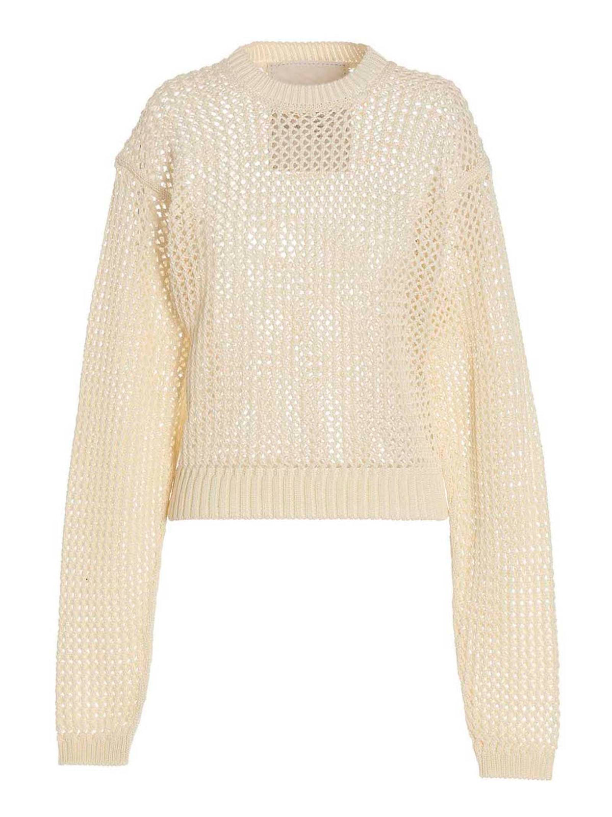 Ramael Open-Knit Bio Cotton Sweater — Cream