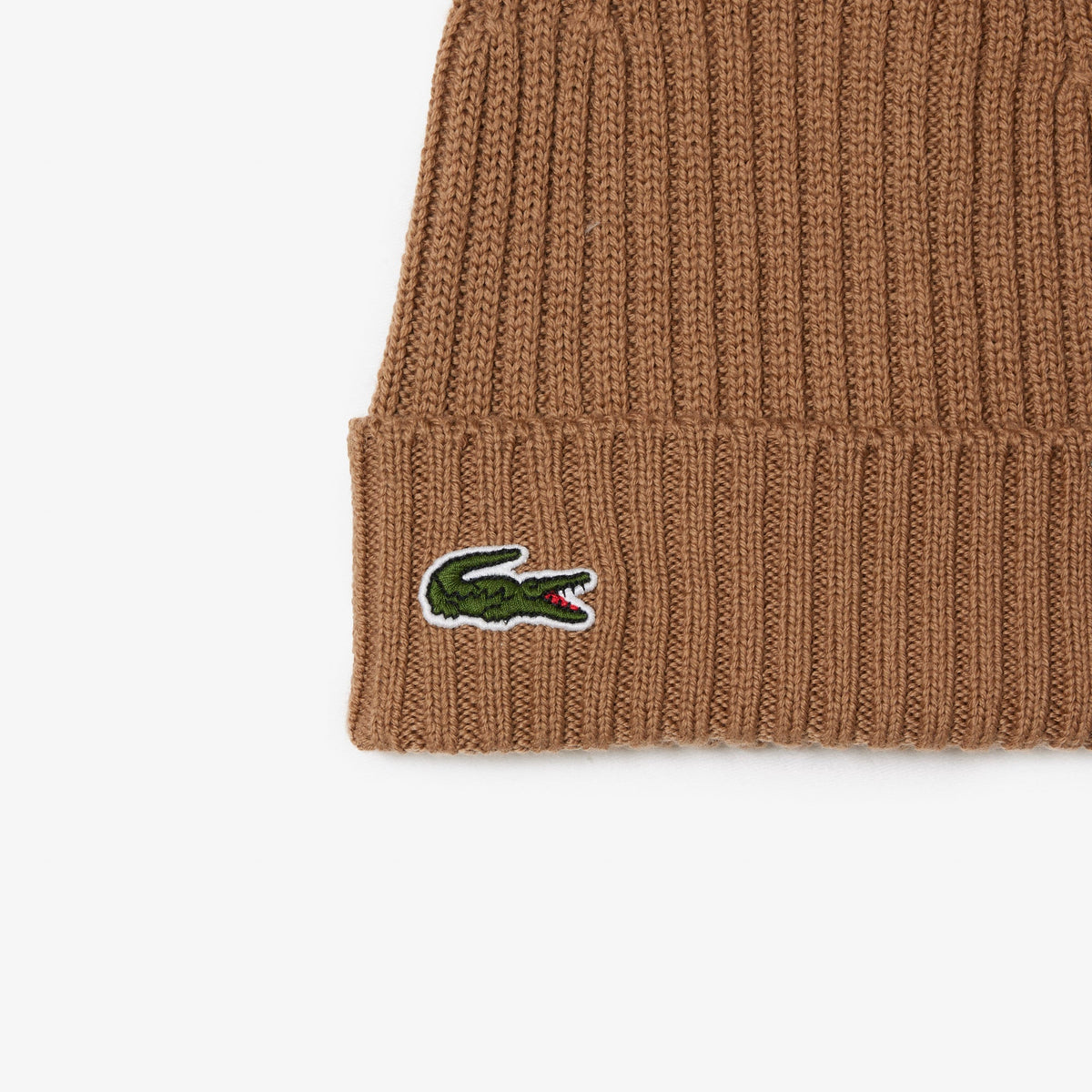 Unisex Ribbed Wool Beanie Brown