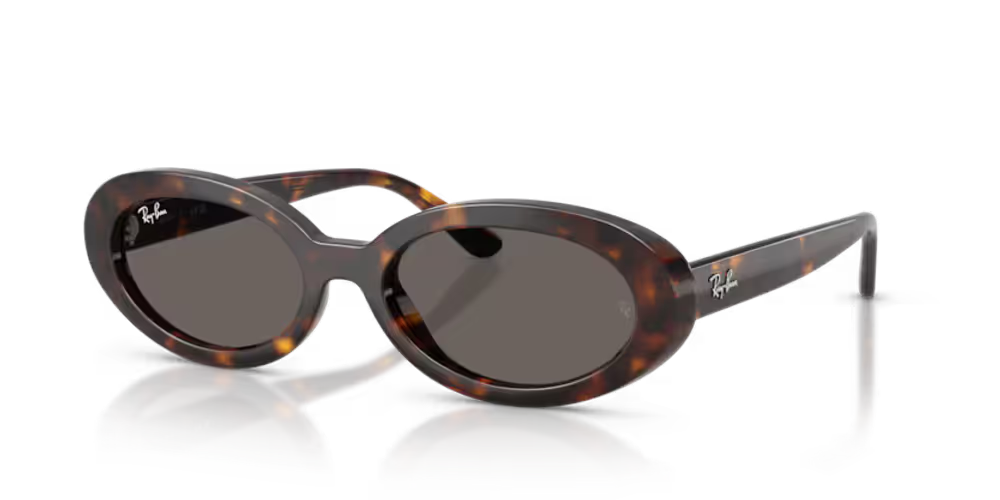 Ray-Ban RB2223902B1 Oval Havana Acetate Sunglasses — Brown