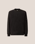 C.P. Company Diagonal Raised Fleece Crewneck Lens Sweatshirt in Black