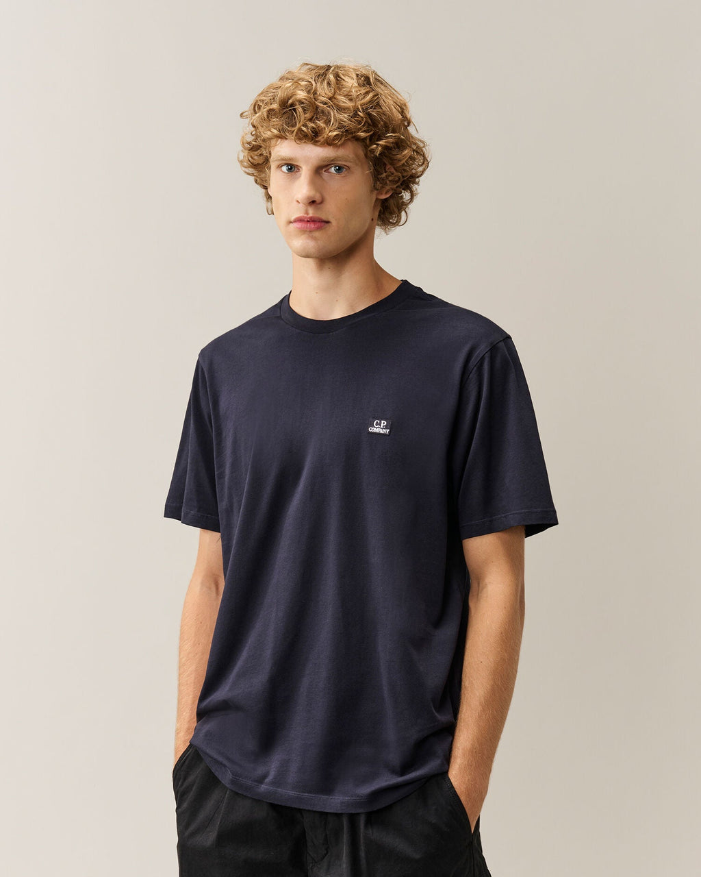 C.P. Company 30/1 Jersey Logo Patch T-Shirt in Navy
