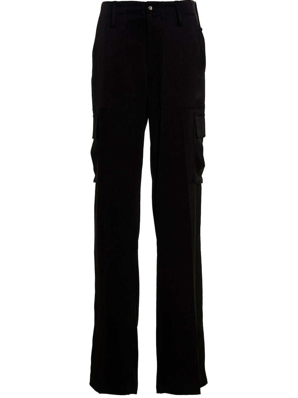 David Koma Satin Cargo Pants — Black