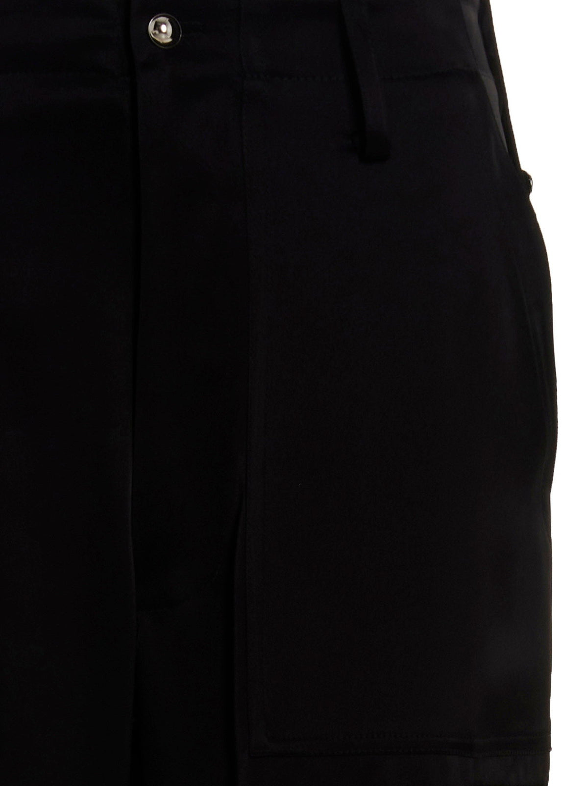 David Koma Satin Cargo Pants — Black