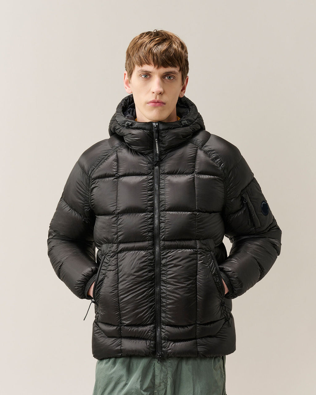 C.P. Company D.D. Shell Lens Puffer Jacket in Black