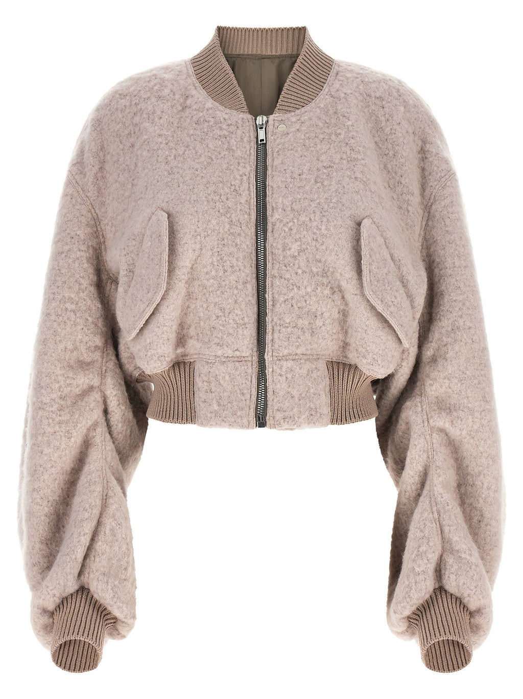 Rick Owens Alpaca-Wool Bouclé Jacket — Taupe
