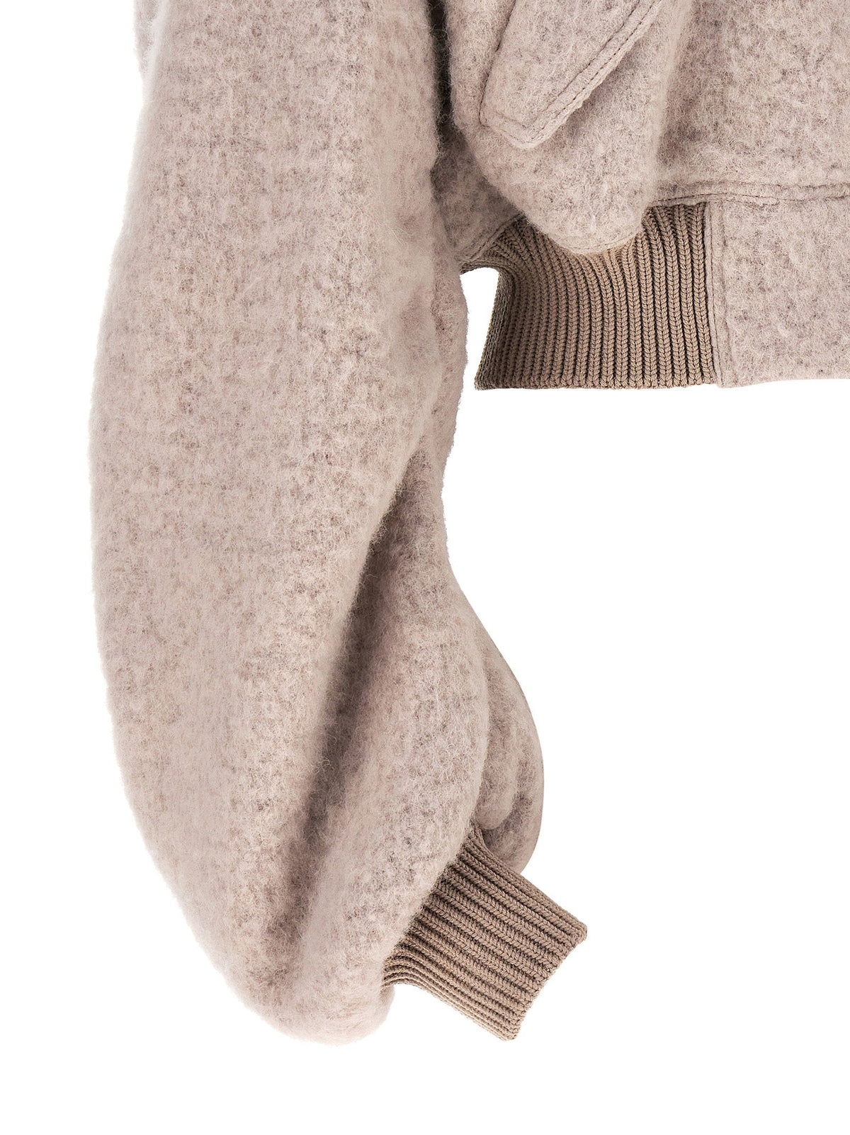 Rick Owens Alpaca-Wool Bouclé Jacket — Taupe