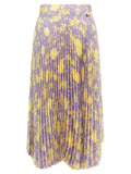 Catalina Pleated Floral Skirt — Purple