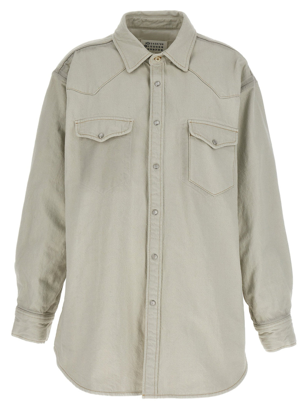 Maison Margiela Padded Cotton Denim Overshirt — Beige