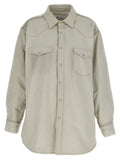 Maison Margiela Padded Cotton Denim Overshirt — Beige