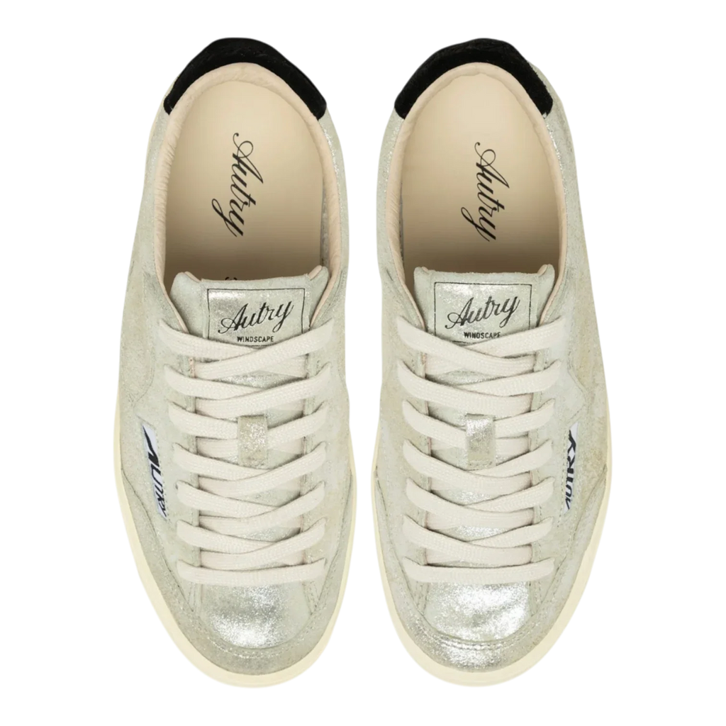 Autry Windscape Low Sneakers Silver & Black Laminated SCLW-ZE01