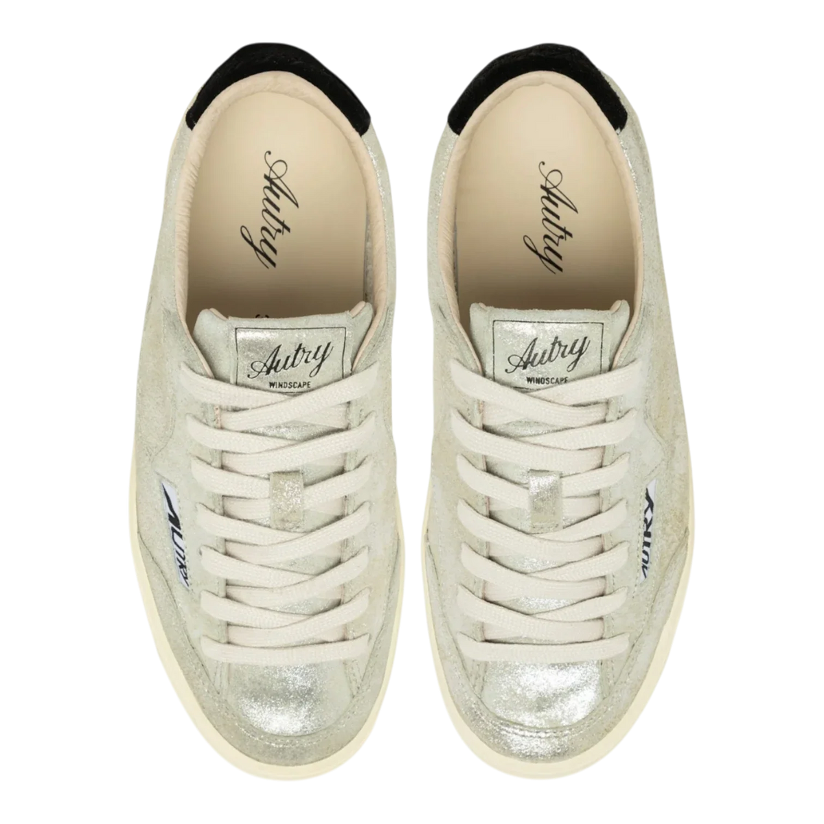 Autry Windscape Low Sneakers Silver & Black Laminated SCLW-ZE01