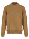Maison Margiela Wool Knit with Suede Patches Sweater — Beige
