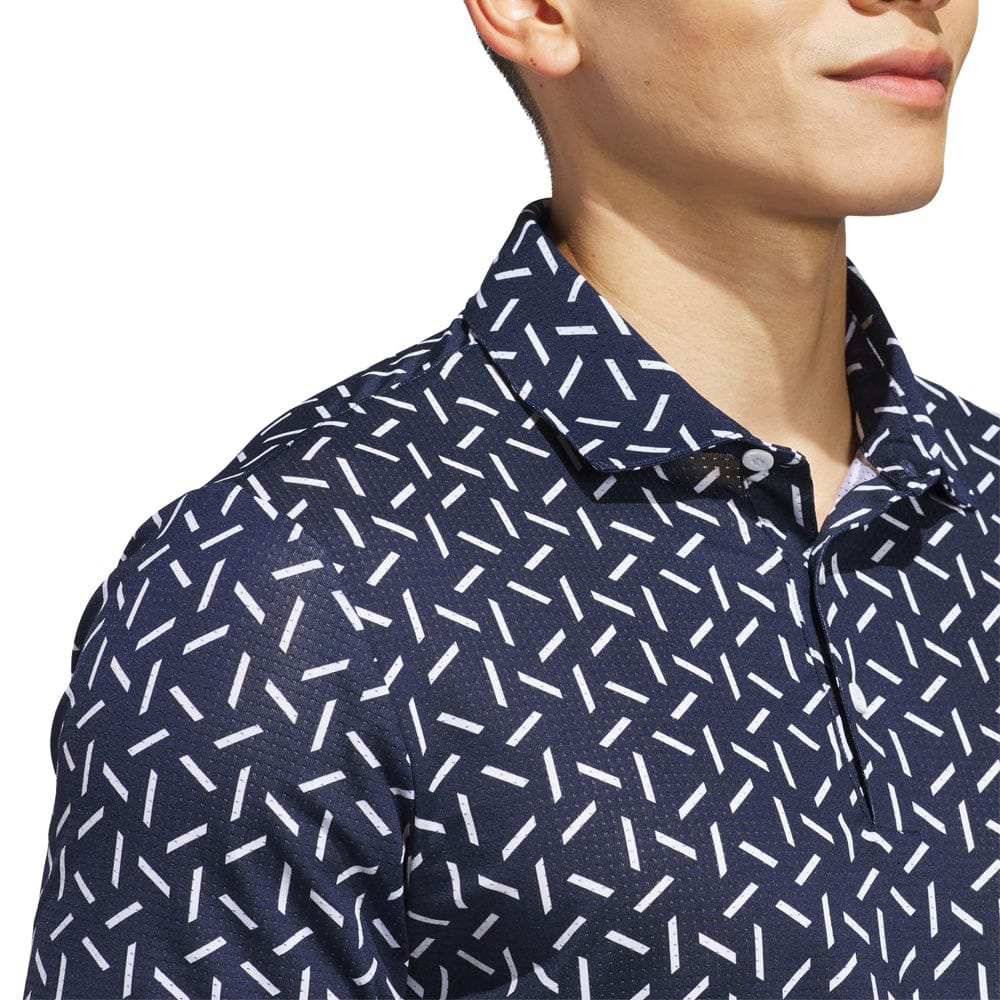 adidas Ultimate365 Mesh Print Climacool Polo - Collegiate Navy