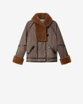 Marant Etoile Faux Fur-Trimmed Quilted Jacket — Taupe
