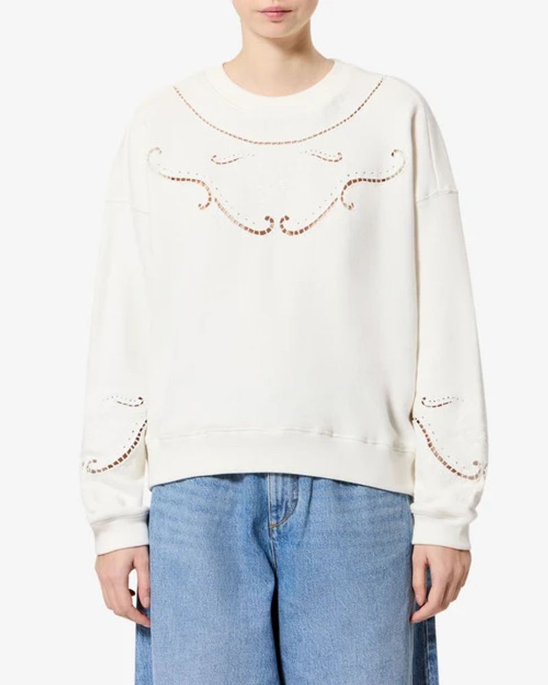Marant Etoile Embellished Sweatshirt — Ecru