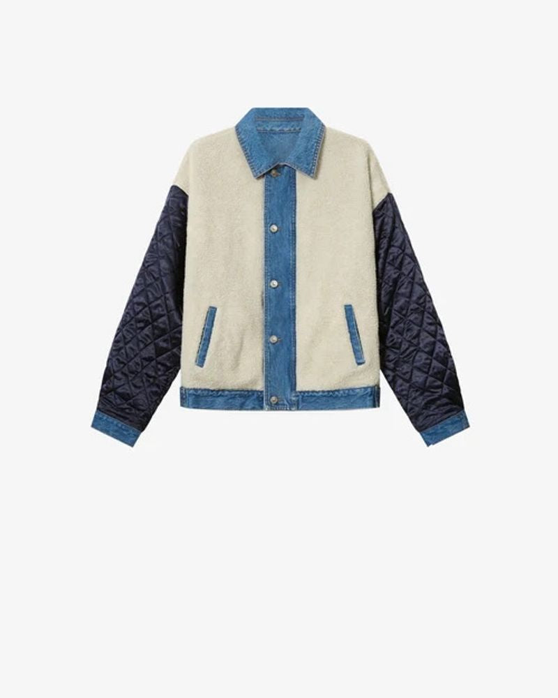 Marant Denim and Quilted Wool-Blend Jacket