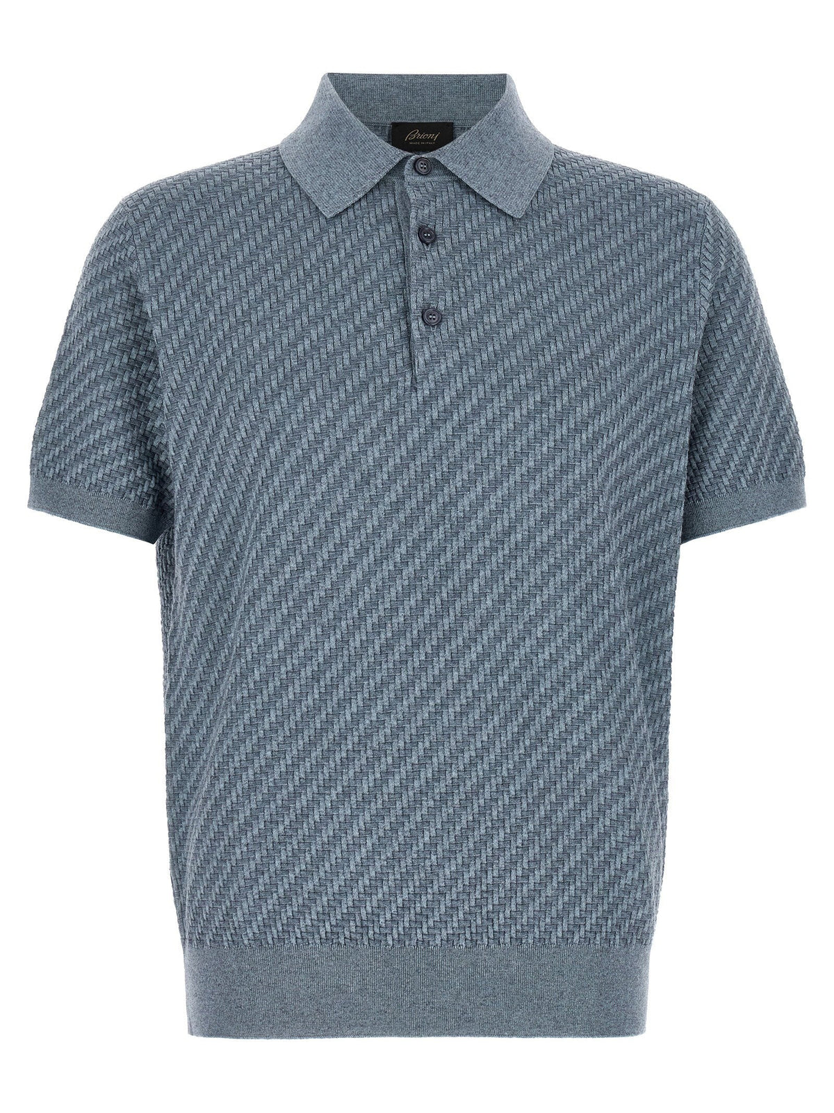 Brioni Trama Weave Polo — Blue