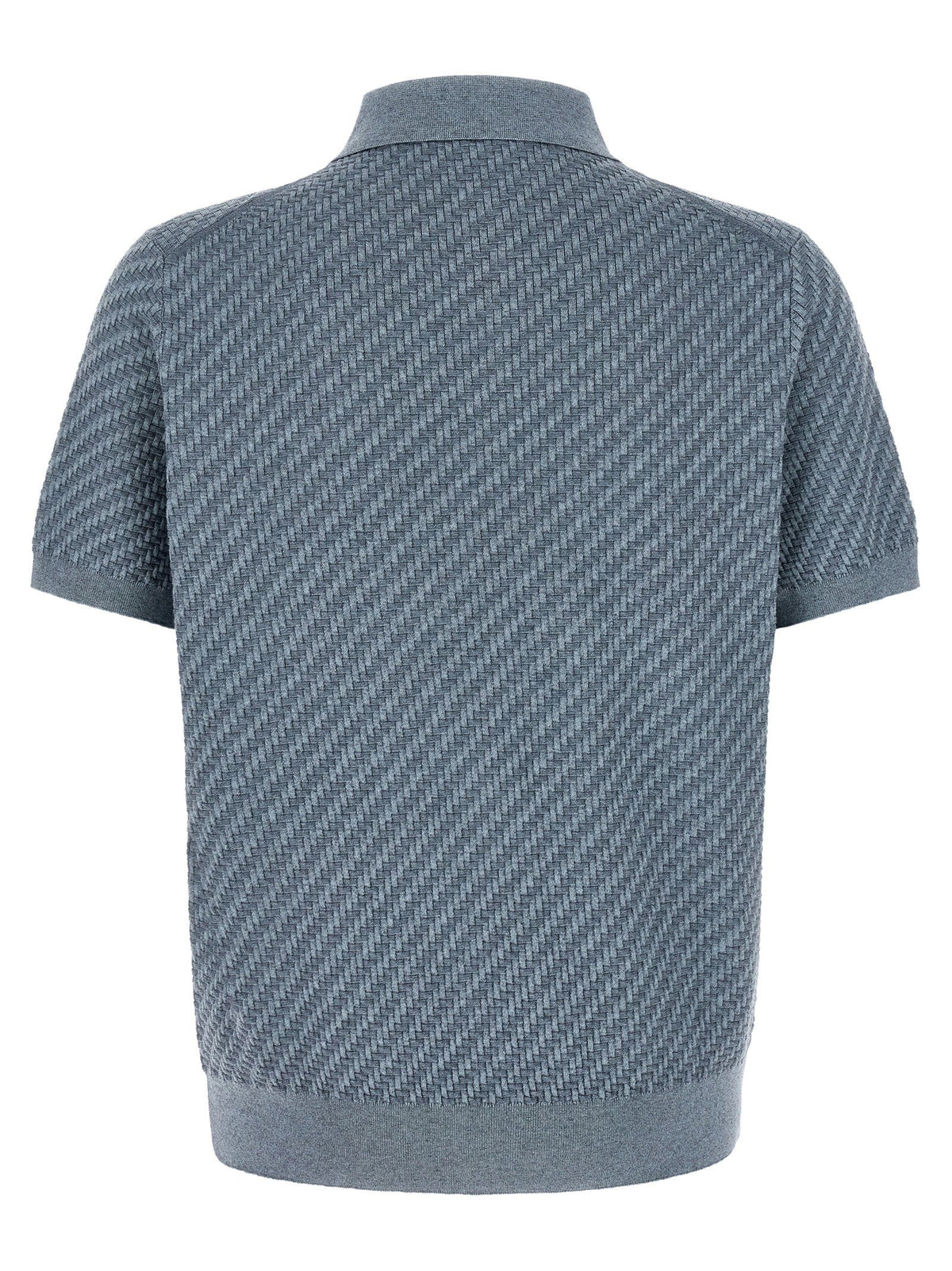 Brioni Trama Weave Polo — Blue