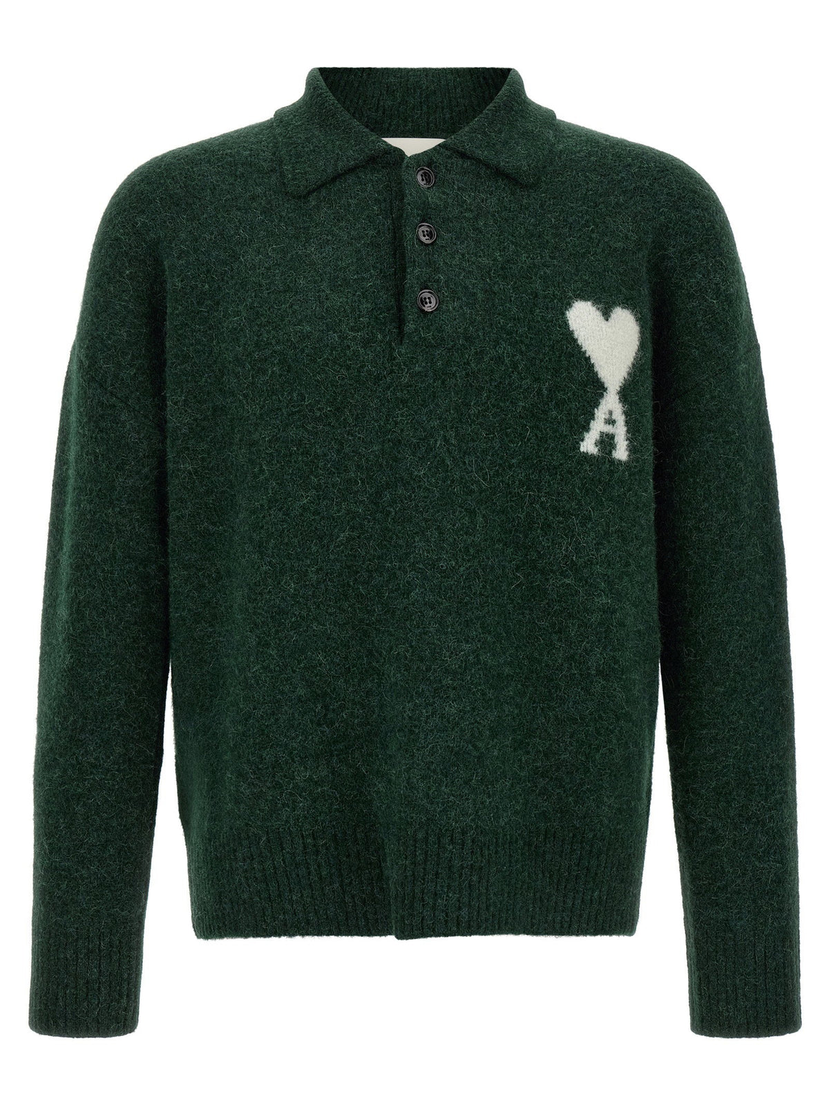 Ami Paris Polo Shirt — Forest Green