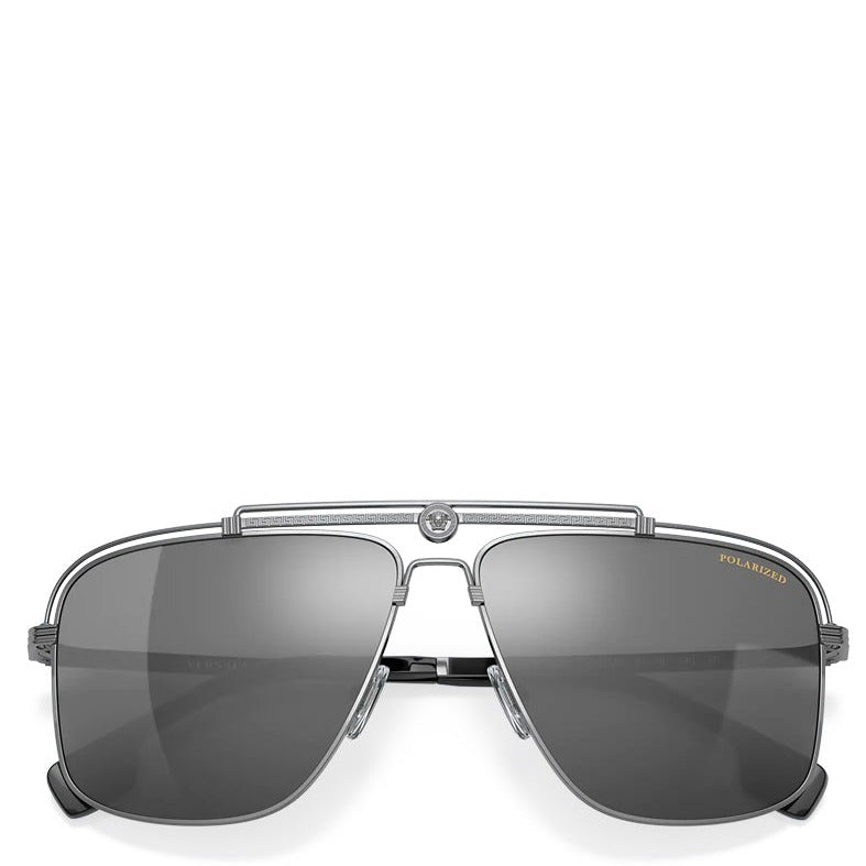 VERSACE VE2242 GUNMETAL W/ POLAR DARK GREY MIRROR SILVER