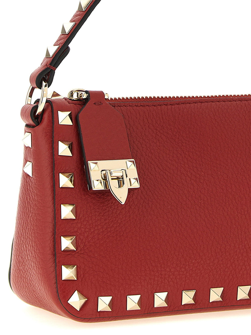 Valentino Garavani Rockstud Shoulder Bag — Red