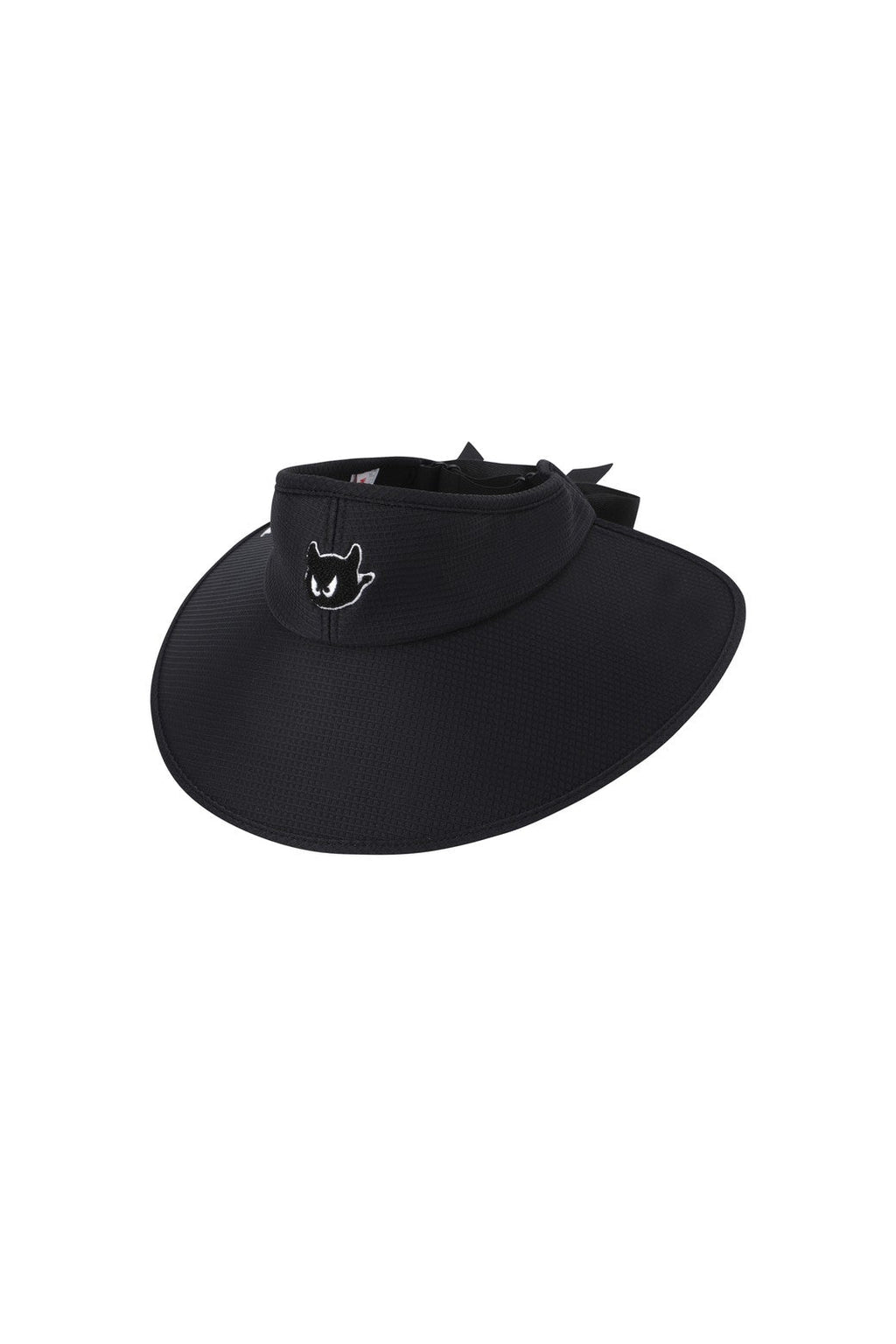 Women Ribbon Wide Visor Black