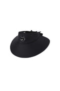 Women Ribbon Wide Visor Black