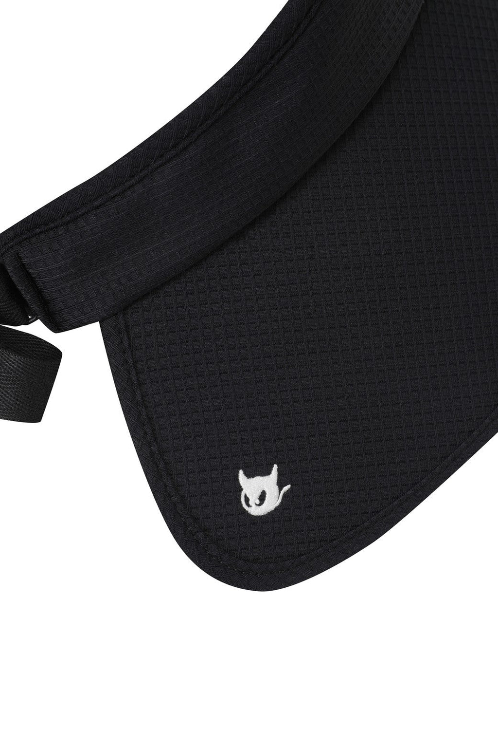 Women Ribbon Wide Visor Black
