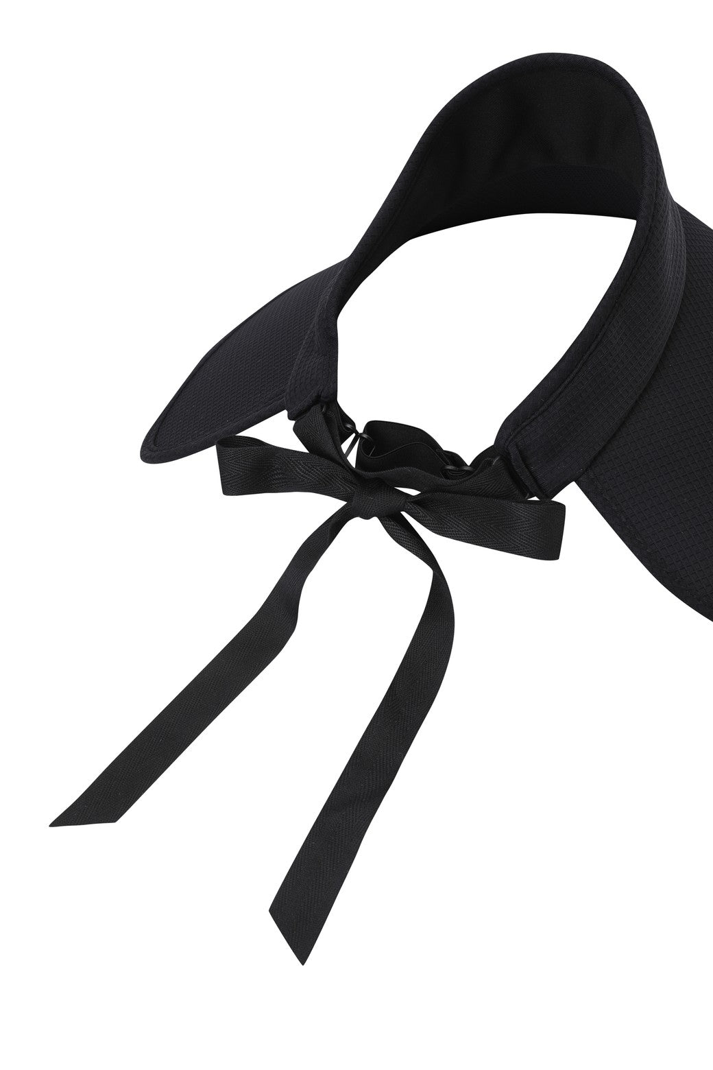 Women Ribbon Wide Visor Black
